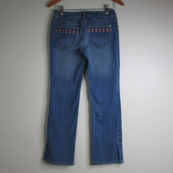 Ann Taylor Loft Jeans 2P Bootleg Embroidered - Picture 2 of 14